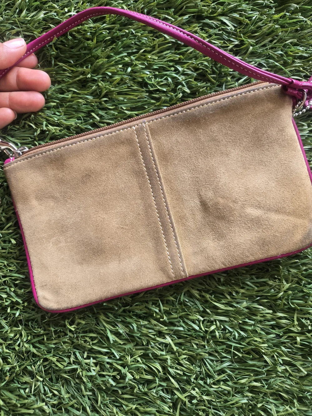 Coach wristlet tan